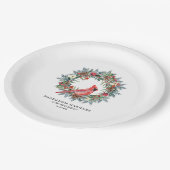 75th Birthday Party Red Cardinal Wreath Custom Papieren Bordje (Gekanteld)