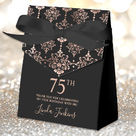 75th Birthday Rose Gold Elegant Thank You  Bedankdoosjes