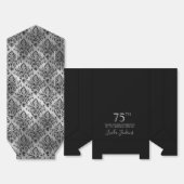 75th Birthday Silver Damask Thank You  Bedankdoosjes (Ongevouwen)