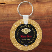 75th Birthday Souvenirs Ideeën gepersonaliseerd vo Sleutelhanger (Voorkant)