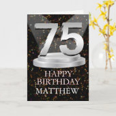 75th Birthday Spotlights Voeg een naam toe Kaart (Gele Bloem)