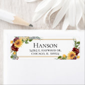 75th Birthday Sunflower Return Address Etiket (Insitu)