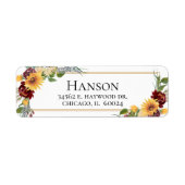 75th Birthday Sunflower Return Address Etiket (Voorkant)