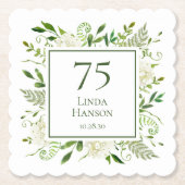 75th Birthday White Hydrangeas Kartonnen Onderzetters (Voorkant)