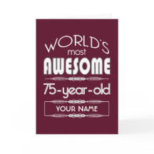 75th Birthday Worlds Best Fabulous Dark Red Maroon