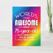 75th Birthday Worlds Beste Fantastische Regenboog Kaart (Voorkant)