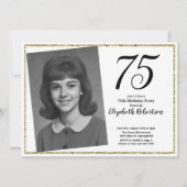 75th Custom Photo White and Gold  Kaart (Voorkant)