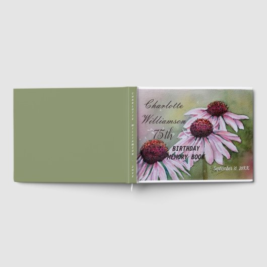75th Daisy Floral Birthday Memory Gastenboek (Volledig)