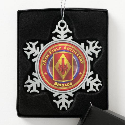 75th Field Artillery Brigade   Tin Sneeuwvlok Ornament (Kistje)