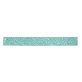 75th Modern Random Number Pattern Teal/White Satijnen Lint (Voorkant)