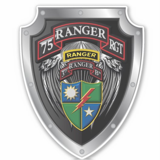 75th Ranger Regiment 3rd Bat "Rangers leiden de we Sticker (Voorkant)