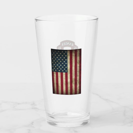 75th Ranger Regiment - Amerikaanse vlag - Glas (Achterkant)