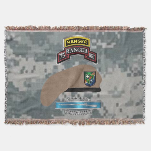 75th Ranger Regiment Combat Veteran Camo  Deken (Voorkant)