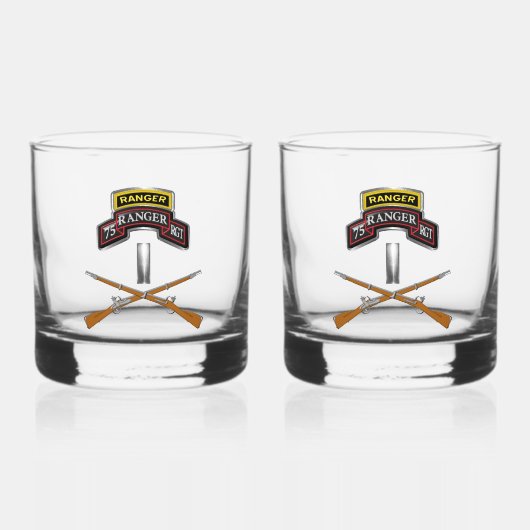 75th Ranger Regiment Eerste Luitenant 1LT Whisky Glas (Voorkant)