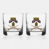 75th Ranger Regiment Eerste Sergeant Whisky Glas (Voorkant)