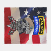 75th Ranger Regiment Fleece Deken (Voorkant (Horizontaal))