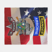 75th Ranger Regiment Fleece Deken (Voorkant (Horizontaal))
