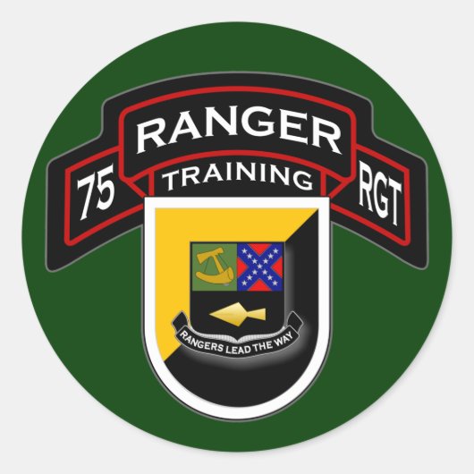 75th Ranger Regiment - Luchtvaart - Training 1 Ronde Sticker (Voorkant)