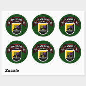 75th Ranger Regiment - Luchtvaart - Training 1 Ronde Sticker (Vel)