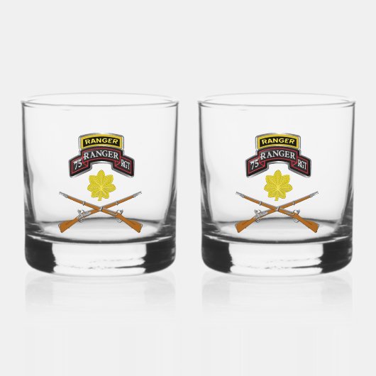 75th Ranger Regiment Majoor MAJ Whisky Glas (Voorkant)