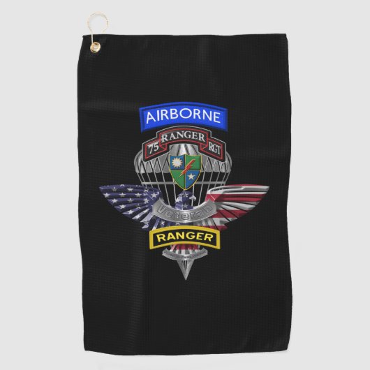 75th Ranger Regiment Op maat gemaakte Adelaar Golfhanddoek (Voorkant)