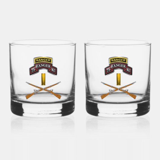 75th Ranger Regiment Tweede luitenant 2LT Whisky Glas (Voorkant)