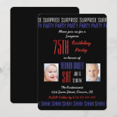 75th Surprise Verjaardagsfeestje Afbeeldingen op z Kaart (Voorkant / Achterkant)