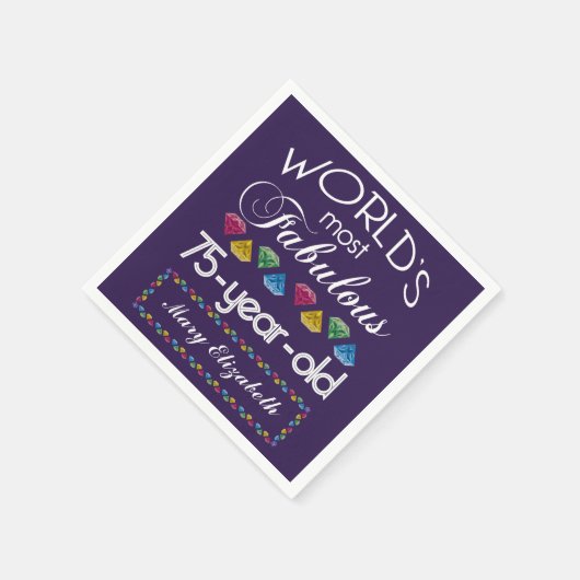 75th Verjaardag Meest Fabulous Kleurrijke Pareltje Servet (Hoek)