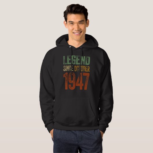 75th Verjaardag Oktober Geboren 75 jaar Legende Si Hoodie (Voorkant volledig)