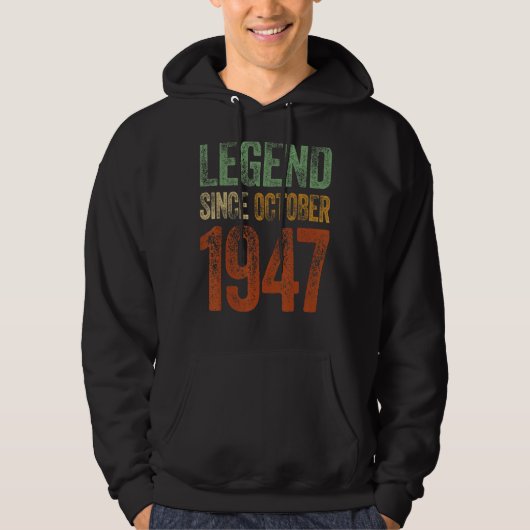 75th Verjaardag Oktober Geboren 75 jaar Legende Si Hoodie (Voorkant)
