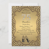 75th, Verjaardagsfeest ,75th, Cheetah High Heels S Kaart (Voorkant)