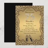 75th, Verjaardagsfeest ,75th, Cheetah High Heels S Kaart (Voorkant / Achterkant)