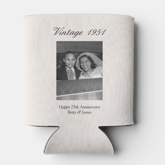 75th Wedding Anniversary Party Favor Custom Photo Blikjeskoeler (Achterkant)