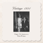 75th Wedding Anniversary Party Personalized Photo Kartonnen Onderzetters (Voorkant)