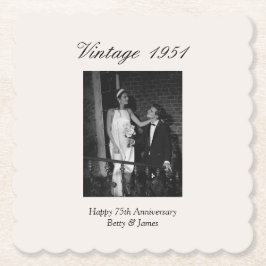 75th Wedding Anniversary Party Personalized Photo Kartonnen Onderzetters