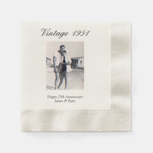 75th Wedding Anniversary Party Personalized Photo Servet (Voorkant)