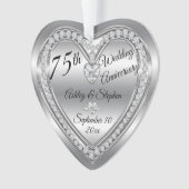 75th Wedding Jubileum Diamond Foto Keepomwille Ornament (voorkant)