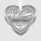 75th Wedding Jubileum Diamond Foto Keepomwille Ornament (voorkant)