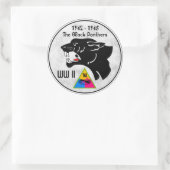 761e TANKBATALJON, BLACK PANTHERS, TWEEDE WERELDOO Ronde Sticker (Tas)