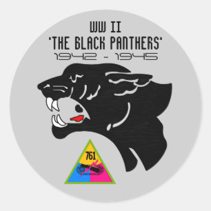 761e TANKBATALJON, BLACK PANTHERS, TWEEDE WERELDOO Ronde Sticker