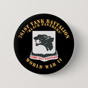761e Tankbataljon - Black Panthers - WOII Ronde Button 5,7 Cm
