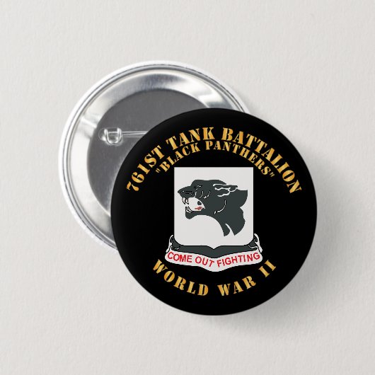 761e Tankbataljon - Black Panthers - WOII Ronde Button 5,7 Cm (Voorkant /achterkant)