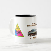 761st TANK BATTALION, ZWARTE PANTHERS, WW II Tweekleurige Koffiemok (Voorkant links)