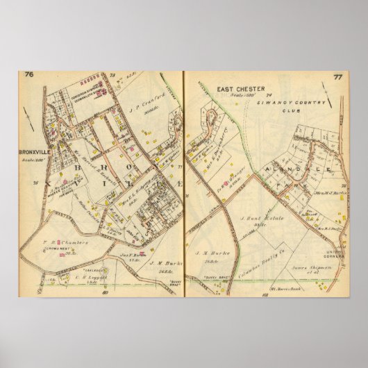 7677 Bronxville, Oost Chester Poster (Voorkant)