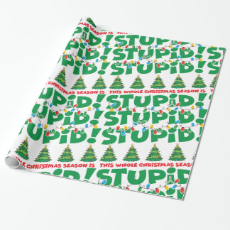 76,2 x 1,8 m Funny Xmas Wrapping Paper, glanzend Cadeaupapier