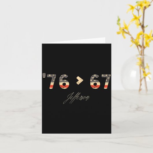 76 > 67 Jefferson Six Seven Meme Voor Gen Alpha Kaart (Gele Bloem)