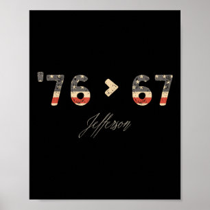76 67 Jefferson Six Seven Meme voor Gen Alpha-slan Poster