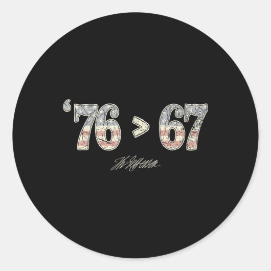 76 67 Thomas Jefferson Six Seven 6 7 Meme Gen Alph Ronde Sticker (Voorkant)