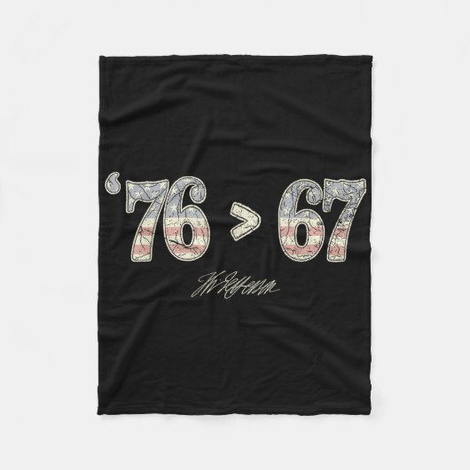 76 67 Thomas Jefferson Zes Zeven 6 7 Meme Gen Alph Fleece Deken (Voorkant)