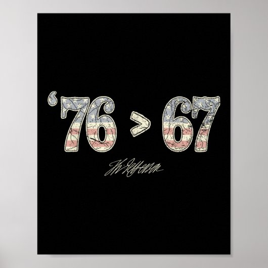 76 67 Thomas Jefferson Zes Zeven 6 7 Meme Gen Alph Poster (Voorkant)